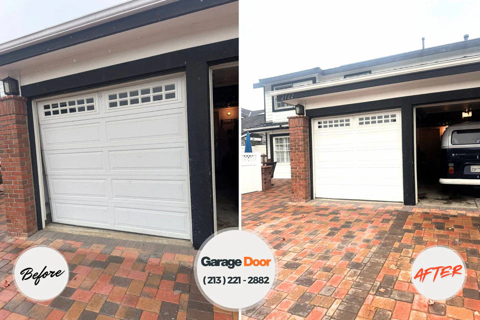 Before and after: garage door repair Wilsonville, OR